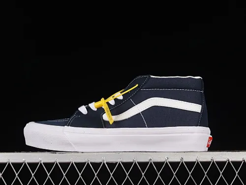 All categories Vans Vans series Vans Mid Vans China Vans Vault OG Sk8-Mid Vans official high-end branch navy blue mid-top retro simple casual canvas shoes VN0A4BVCNAV